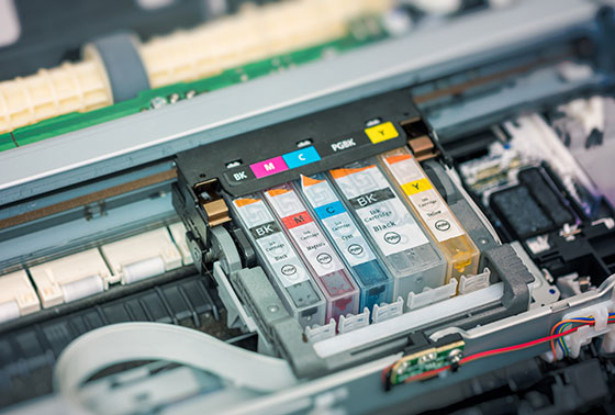 Printer cartridge thumb